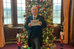 Sir Lindsay Hoyle with Winning Christmas Card