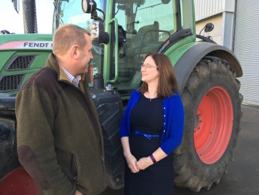 Caroline Johnson speaks to locals in Sleaford